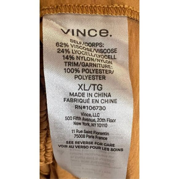 Vince Women's Braid Trim Flutter Sleeve Wrap Dress in Copper NWT Size XL - Picture 7 of 7